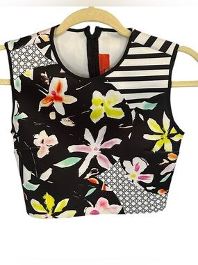 Clover Canyon crop top Neoprene Floral  Sz S